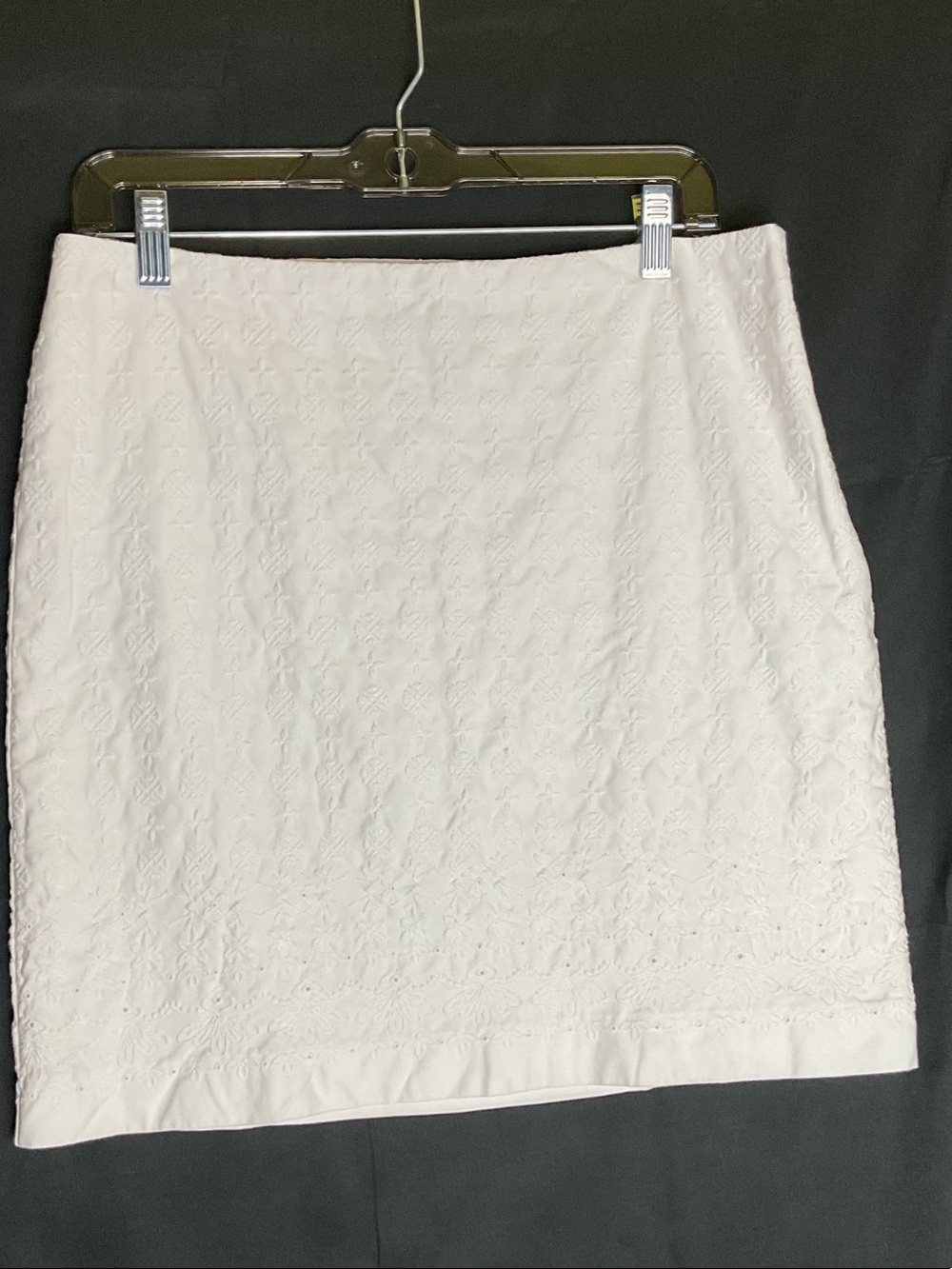 Talbots White Embroidered Cotton Blend Skirt - Classic Women's Skirt